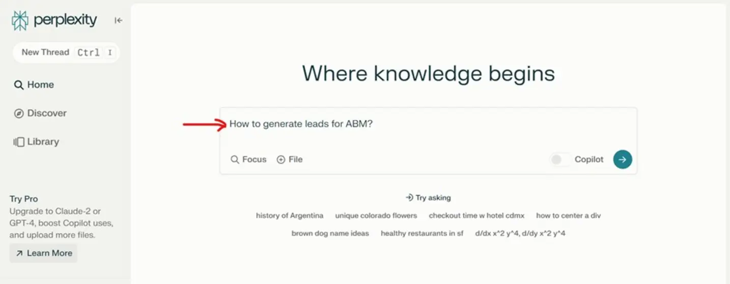 Perplexity AI citation tracking feature sample