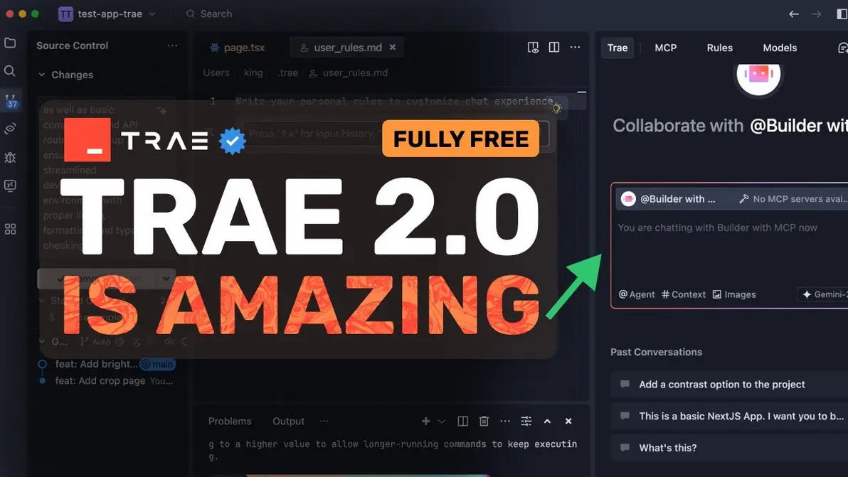 Trae AI agent interface display