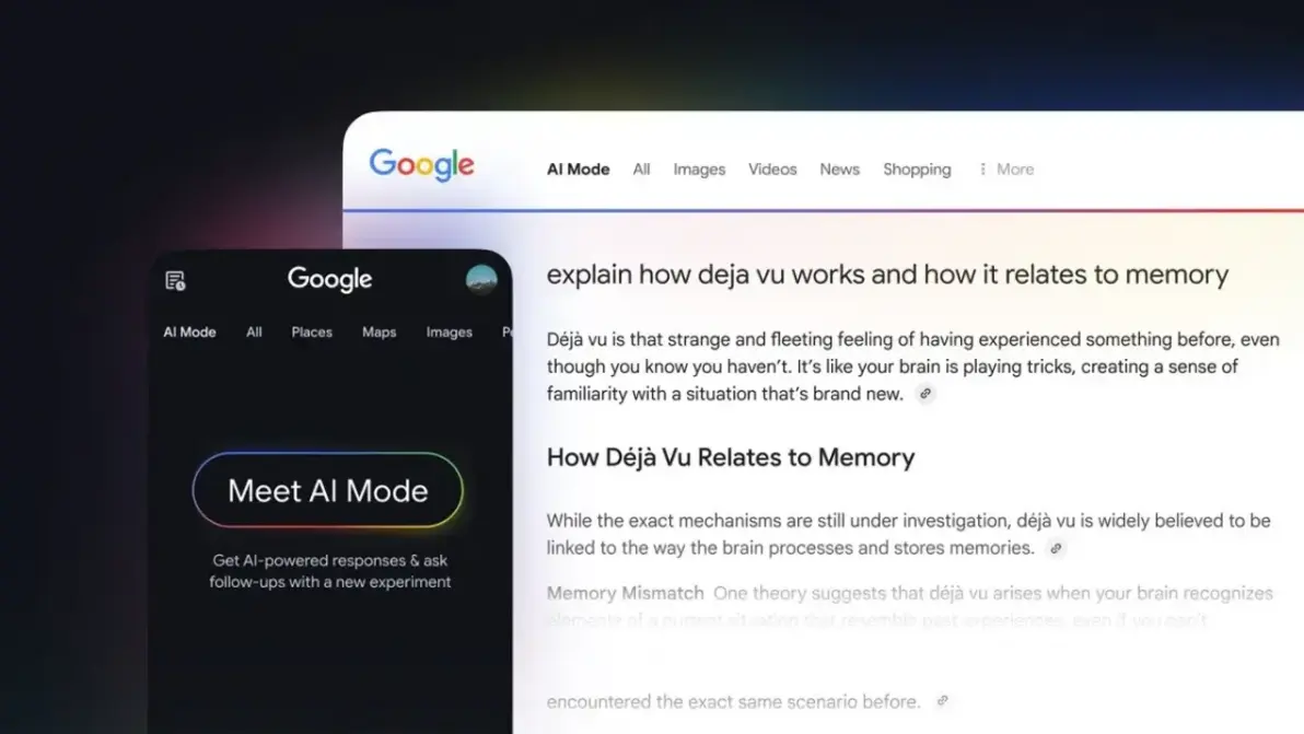 Google AI mode interface layout