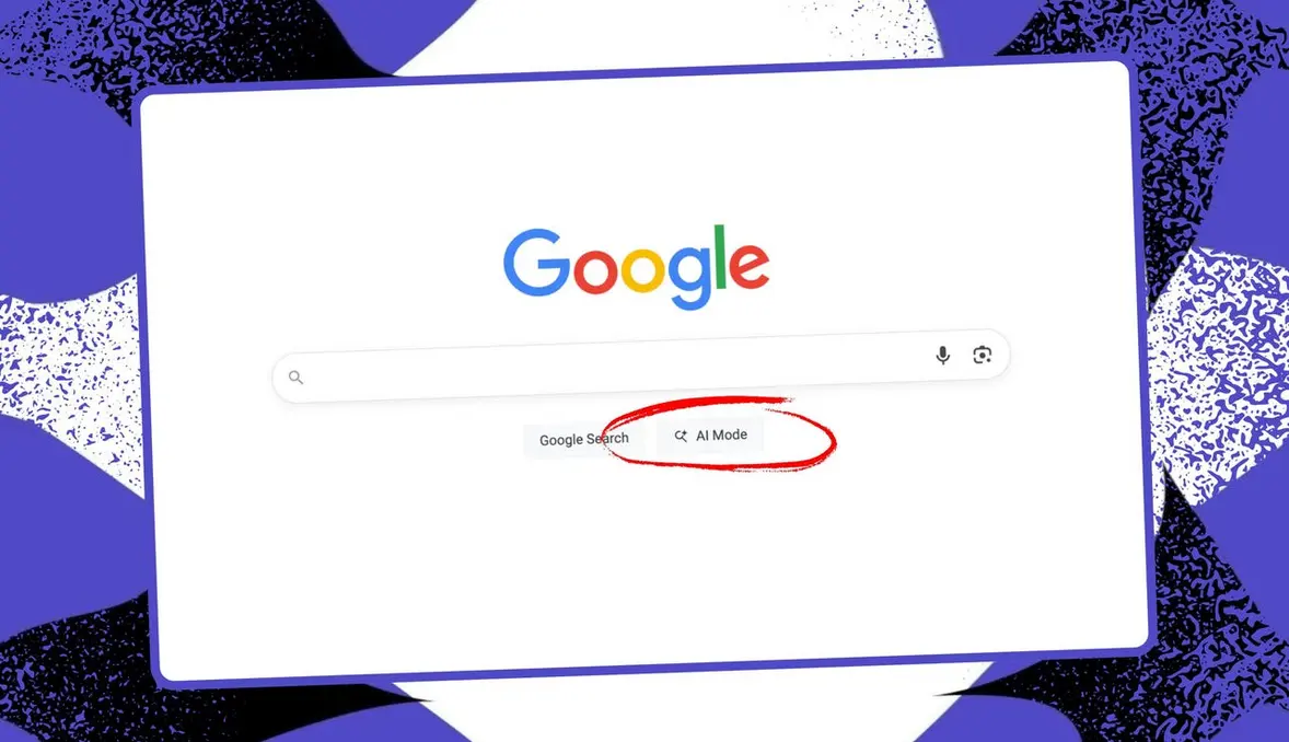 Side by side of AI mode and Lucky button