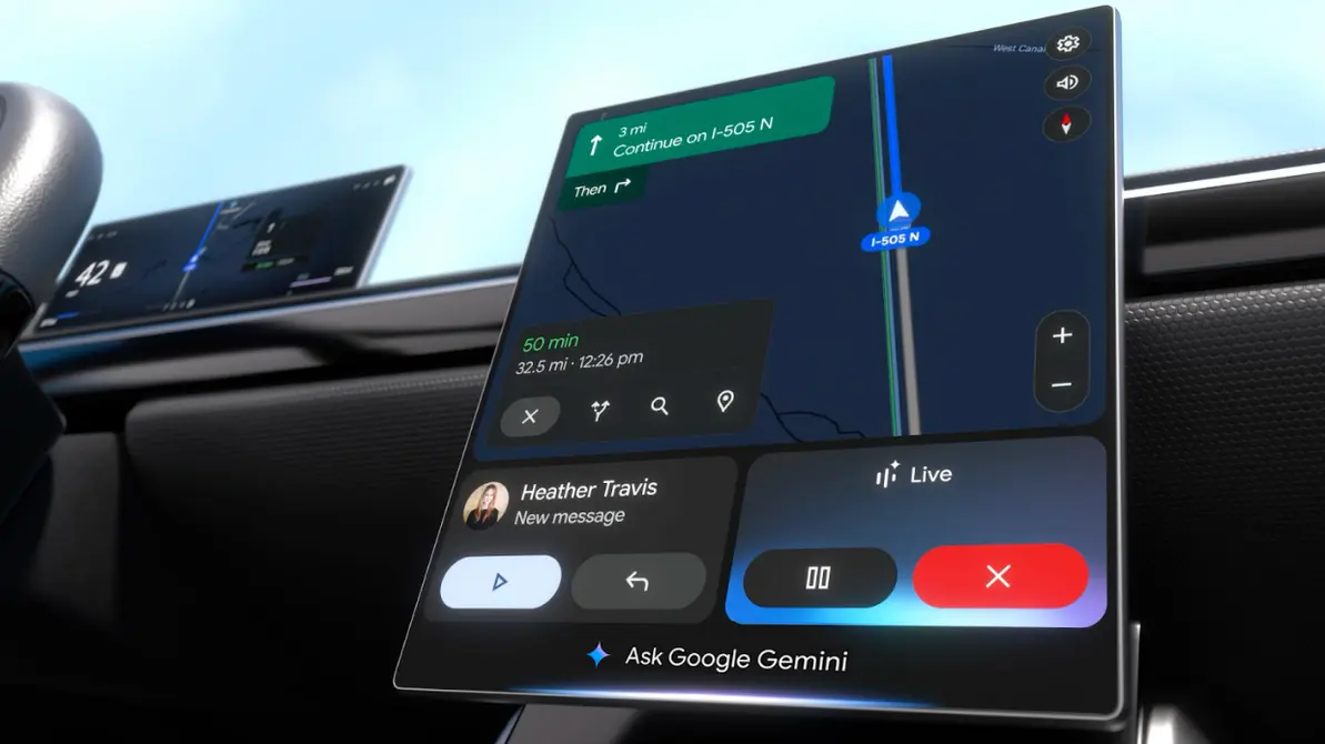 Google Gemini AI on Android Auto display