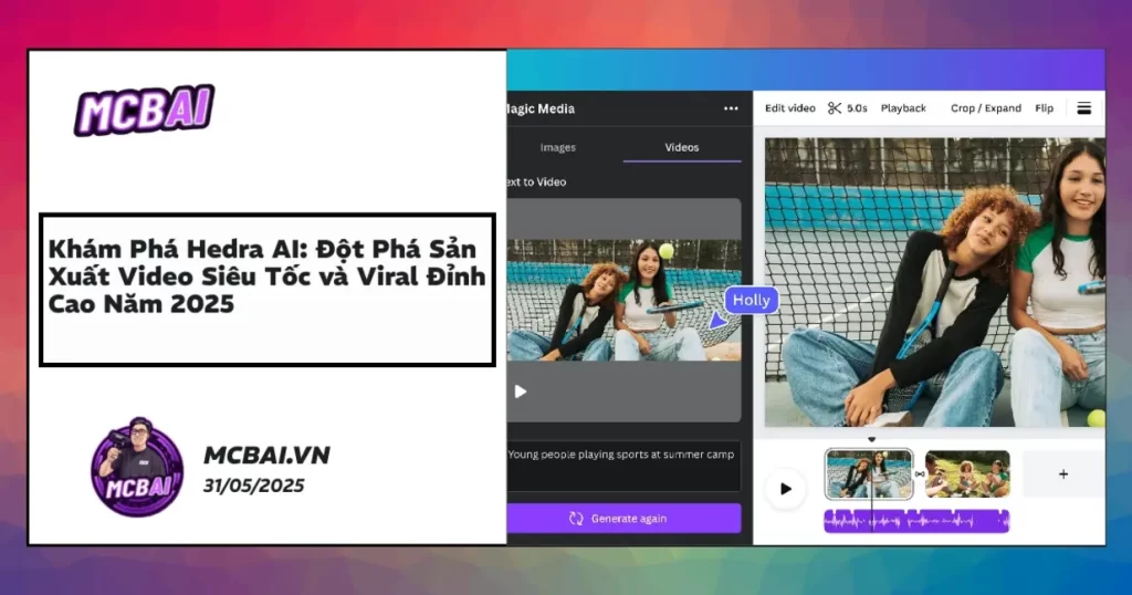 Giao diện dashboard Hedra AI 2025 sản xuất video AI, hoạt họa nhân vật, giúp sáng tạo nội dung viral nhanh chóng.