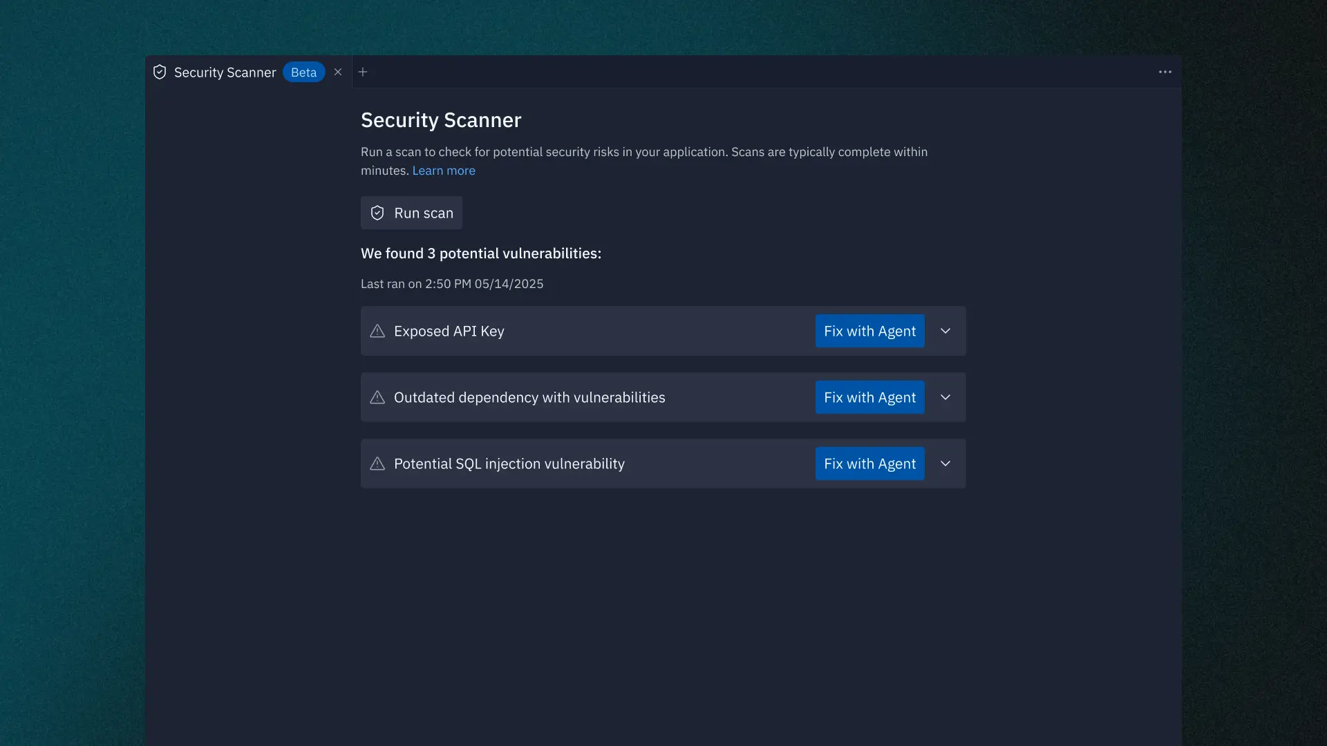 Replit AI security features display