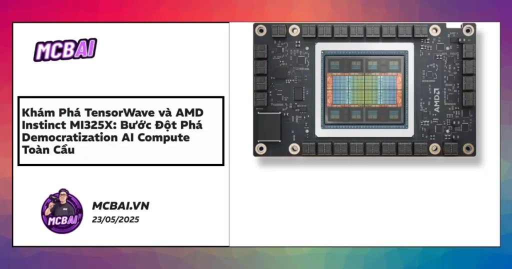 Trung tâm dữ liệu AI TensorWave sử dụng cụm AMD Instinct MI325X liquid-cooled cho democratization AI compute