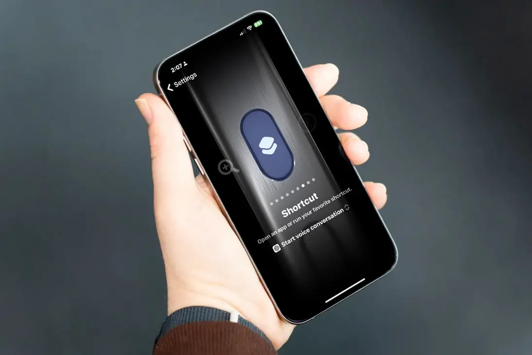 iPhone action button configuration screen