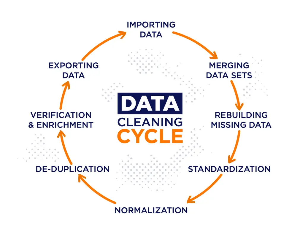 Steps in AI data cleaning process