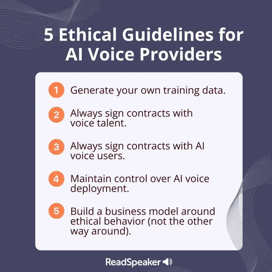 AI voice actors and ethics guidelines illustration