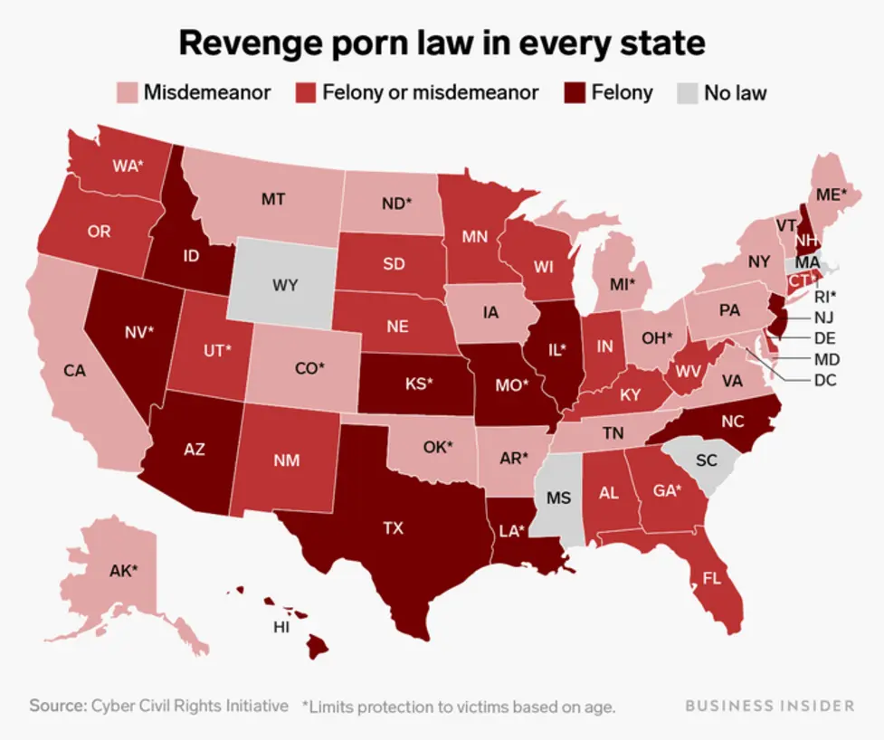 Federal and state revenge porn laws compared