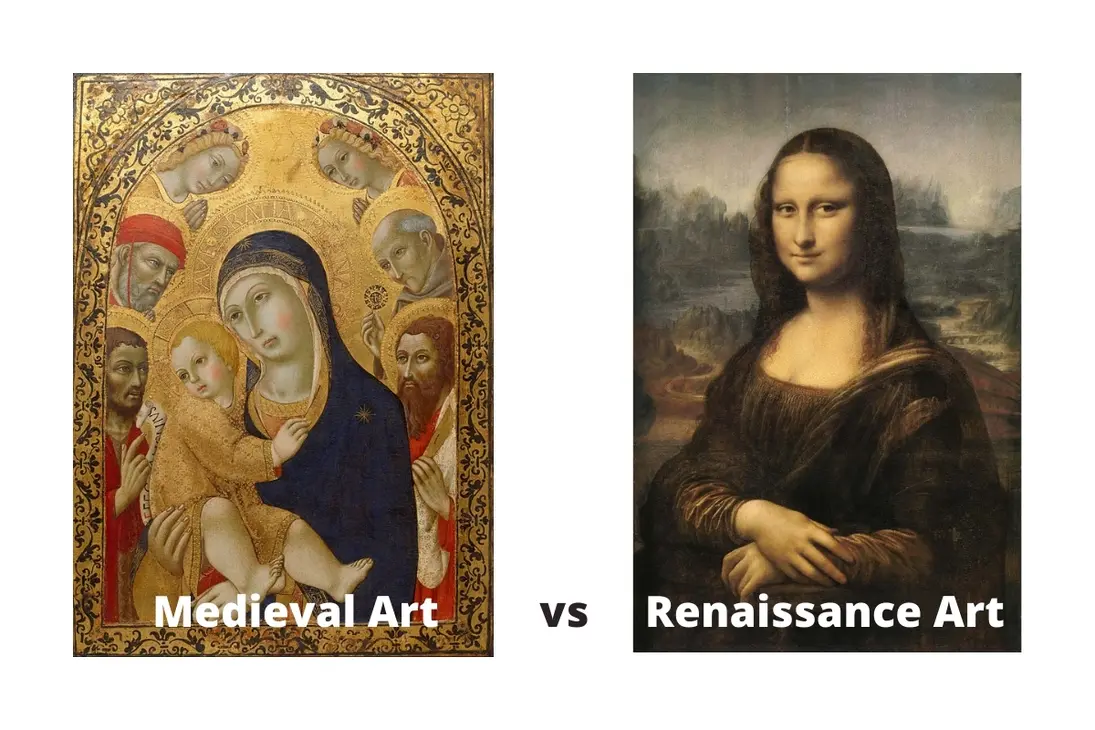 Medieval art compared with Renaissance art