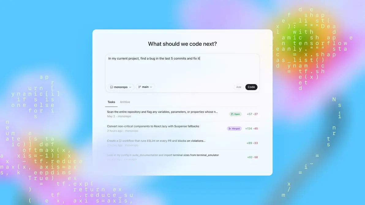Interface of OpenAI Codex coding agent