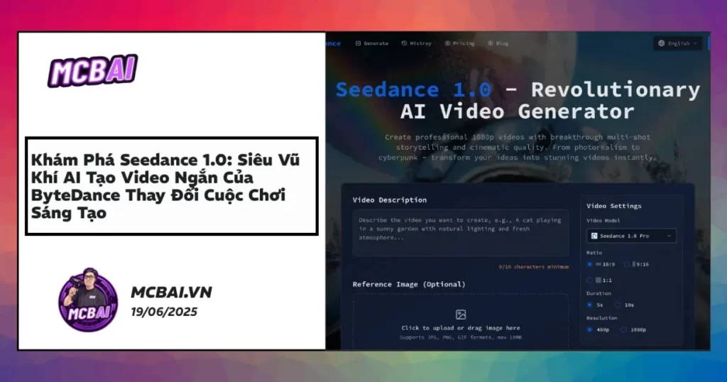 AI Seedance 1.0 tạo video ngắn chất lượng cao, tốc độ vượt trội của ByteDance
