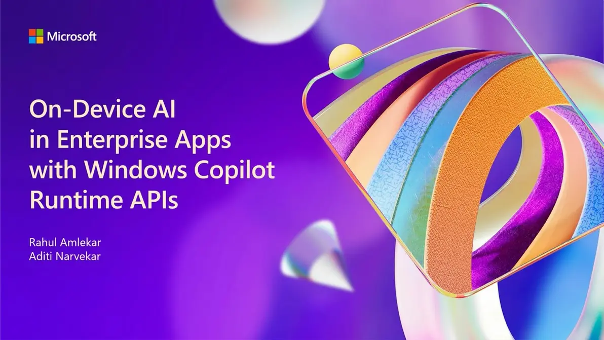 Windows AI API runtime integration visual