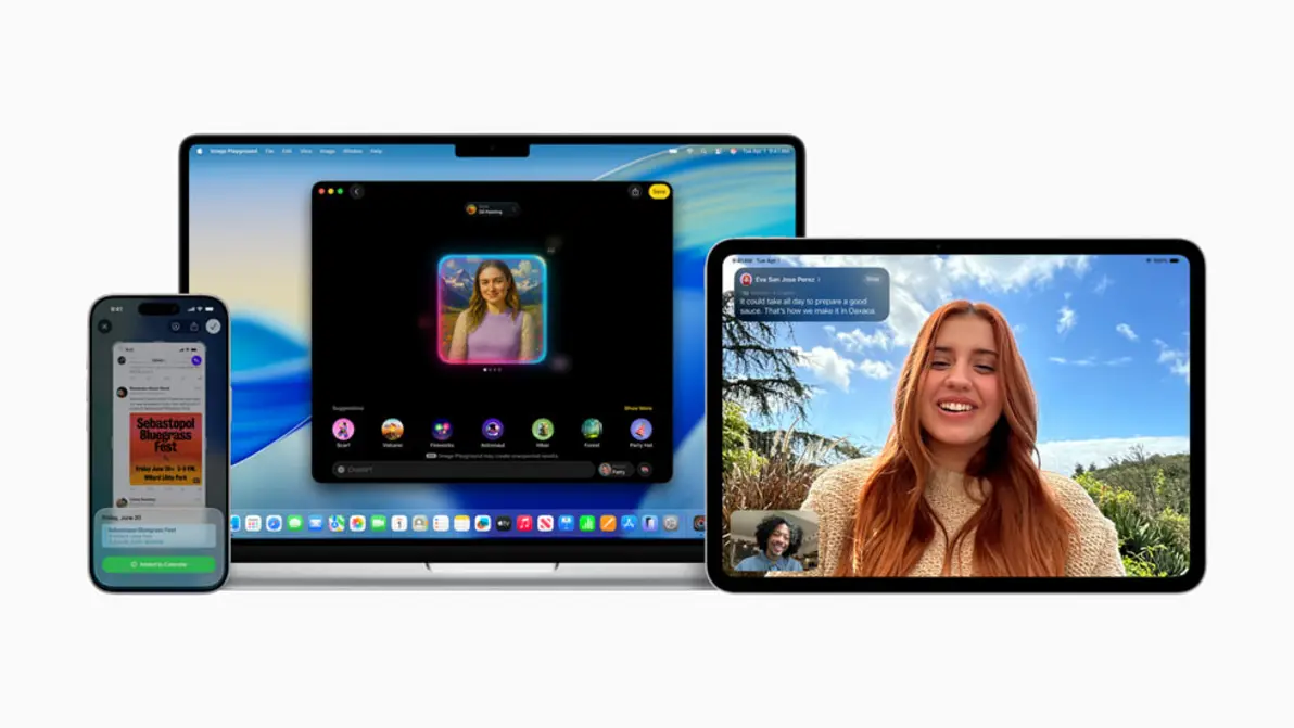 Apple devices showcasing new AI improvements