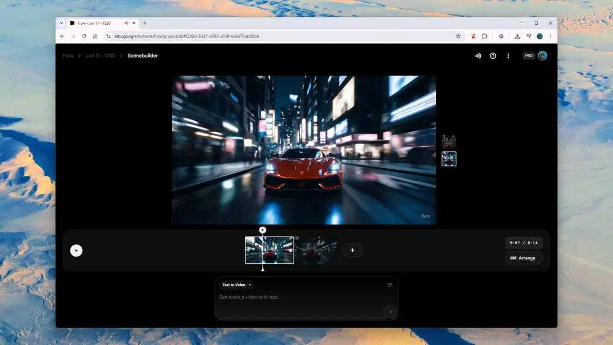 Interface of Google Veo 3 AI Video creation