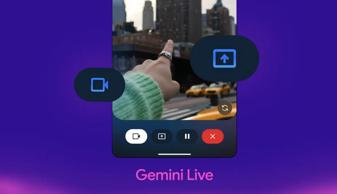 iPhone showing Gemini Live screen share