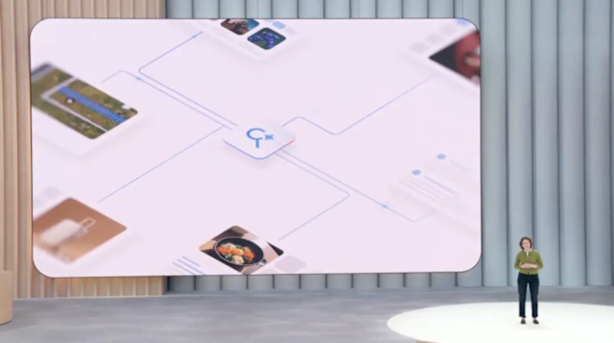 Live visual AI search results display