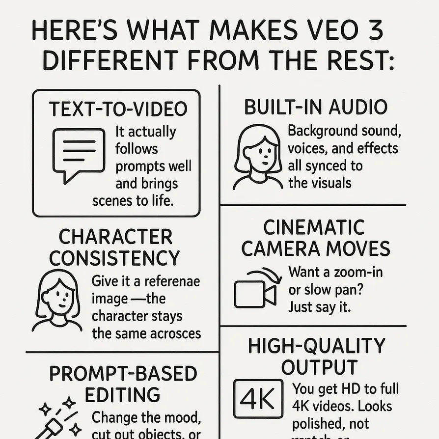 Veo 3 showing lip sync and motion features